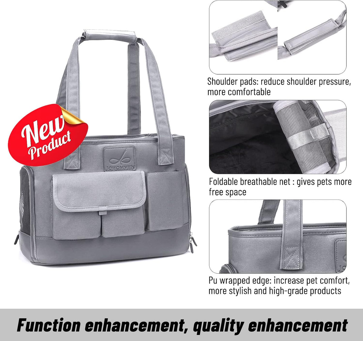 dog carrier, cat carrier, pet carrier, foldable waterproof, side view