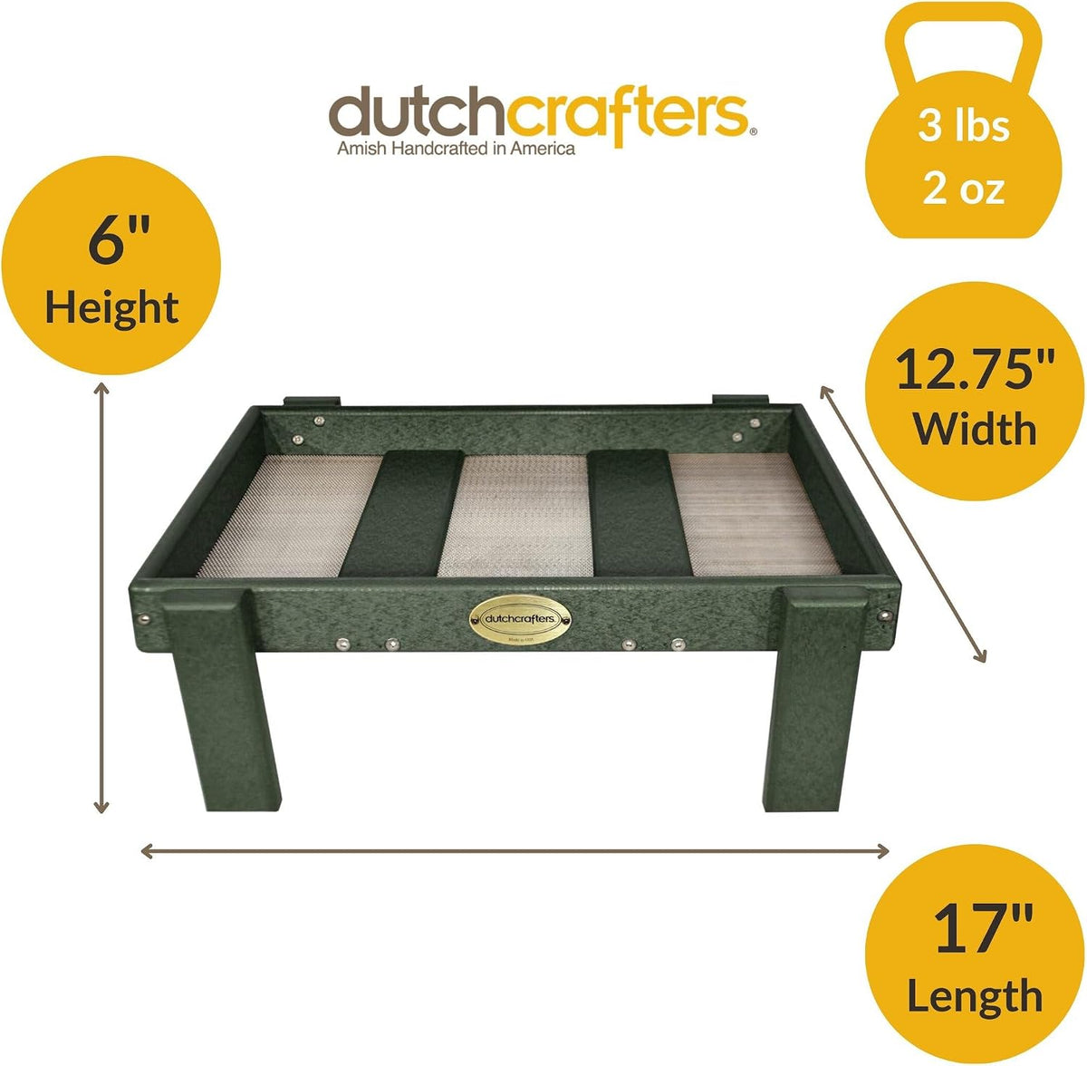 dutchcrafters amish american made platform bird feeder, free shown in use