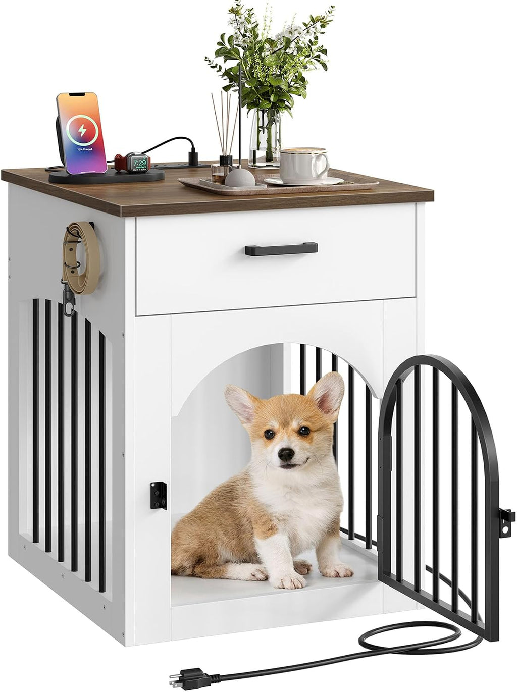 choezon dog crate furniture, wooden dog kennel with, main product view