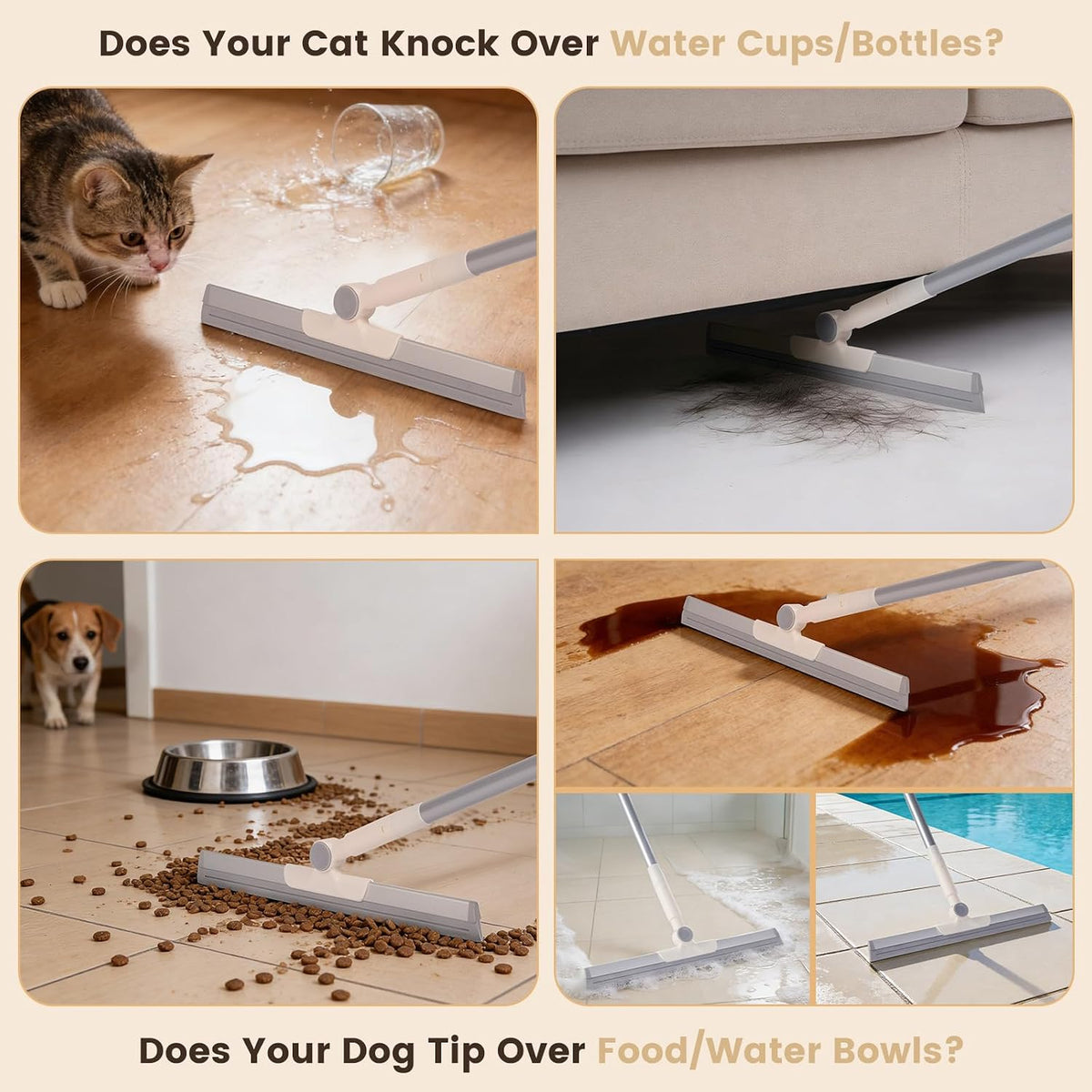 pet hair remover for cat & dog, reusable, side view