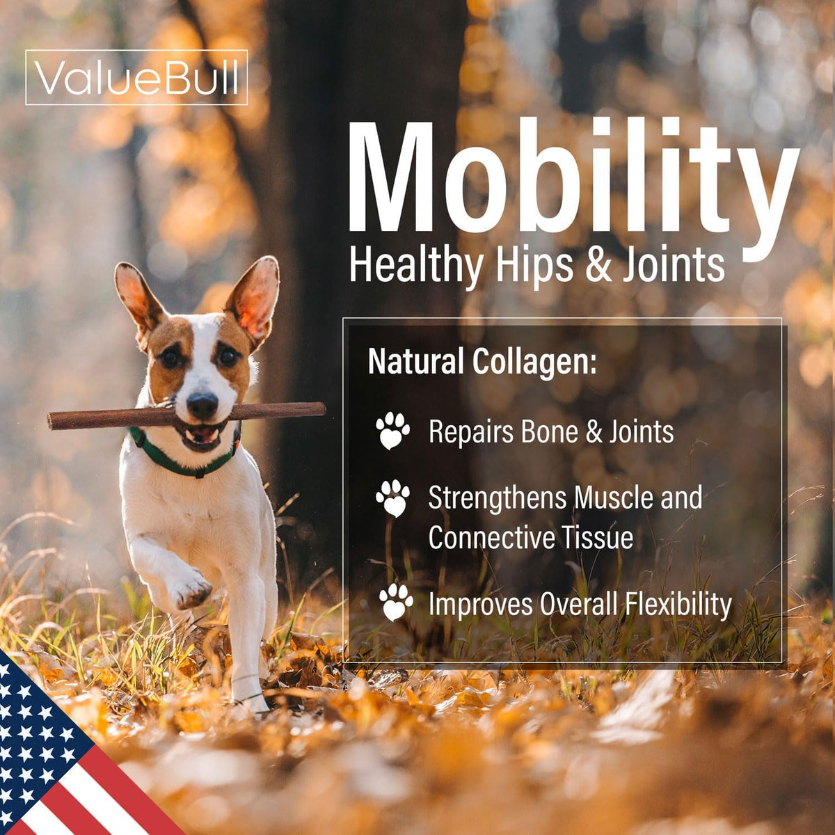 valuebull usa beef collagen sticks for dogs, 12 showing dimensions
