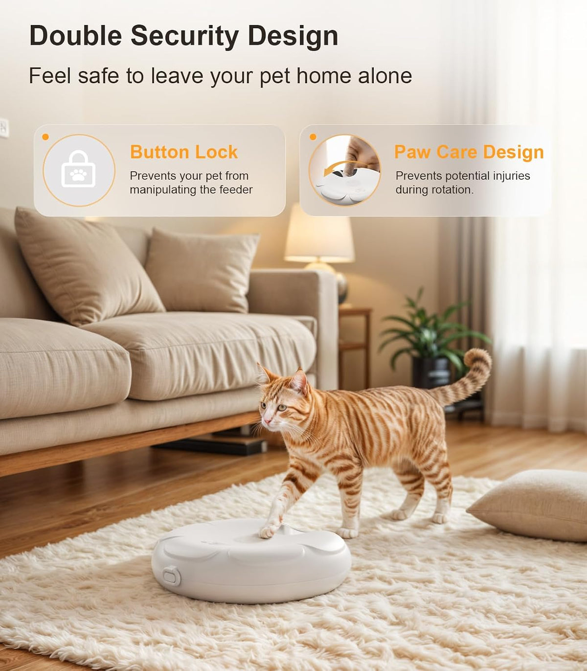 casfuy automatic cat feeder cordless - automatic cat showing dimensions