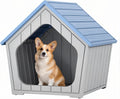 fancyango small dog house outdoor indoor, durable plastic, main product view