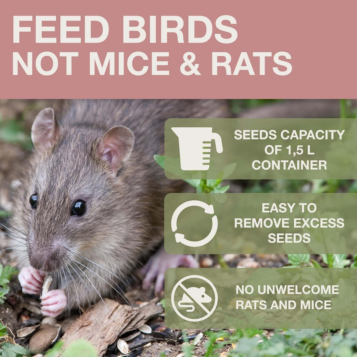 swissinno bird feeders - no mess hanging bird shown in use