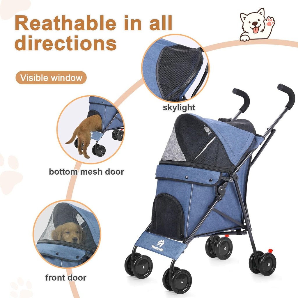wedyvko travel portable dog stroller, pet stroller for, close-up detail