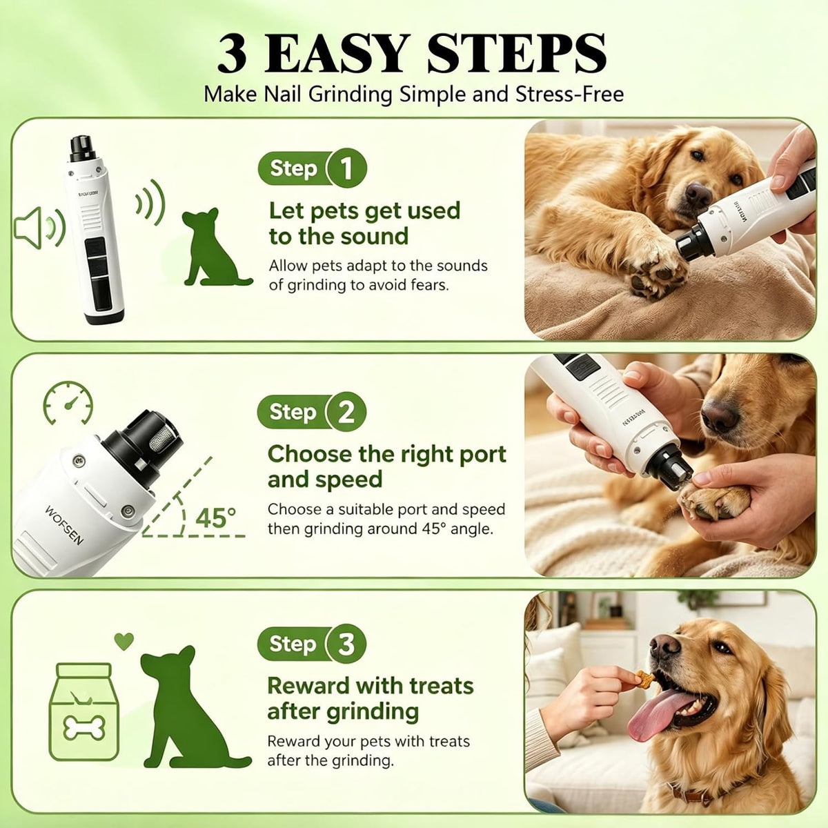 whisper-quiet dog nail grinder, safe & stress-free for, close-up detail
