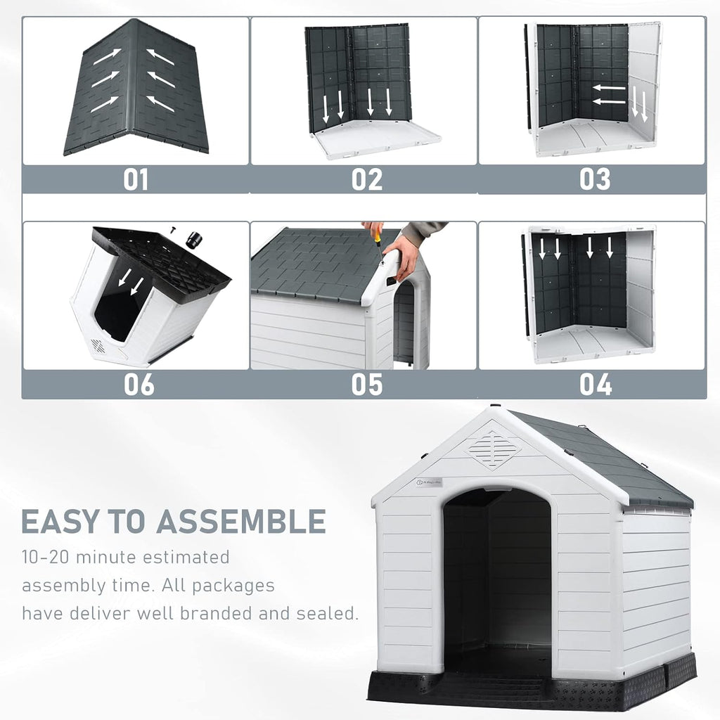 lemberi durable waterproof plastic dog house for small, package contents