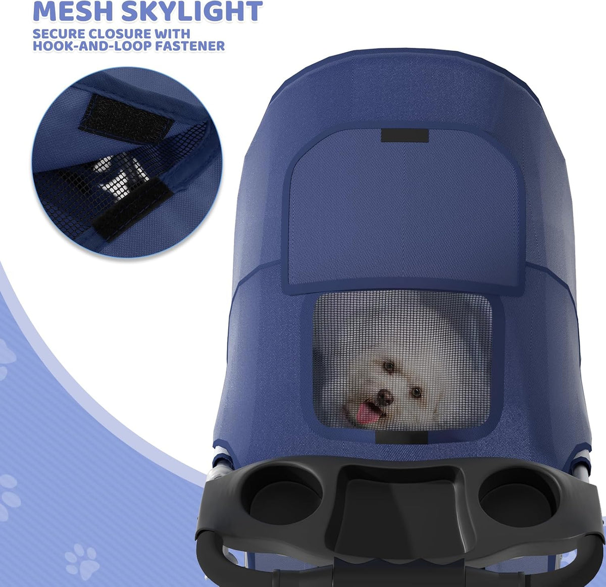 magshion 3-wheel pet stroller for small/medium dogs cats, view 10