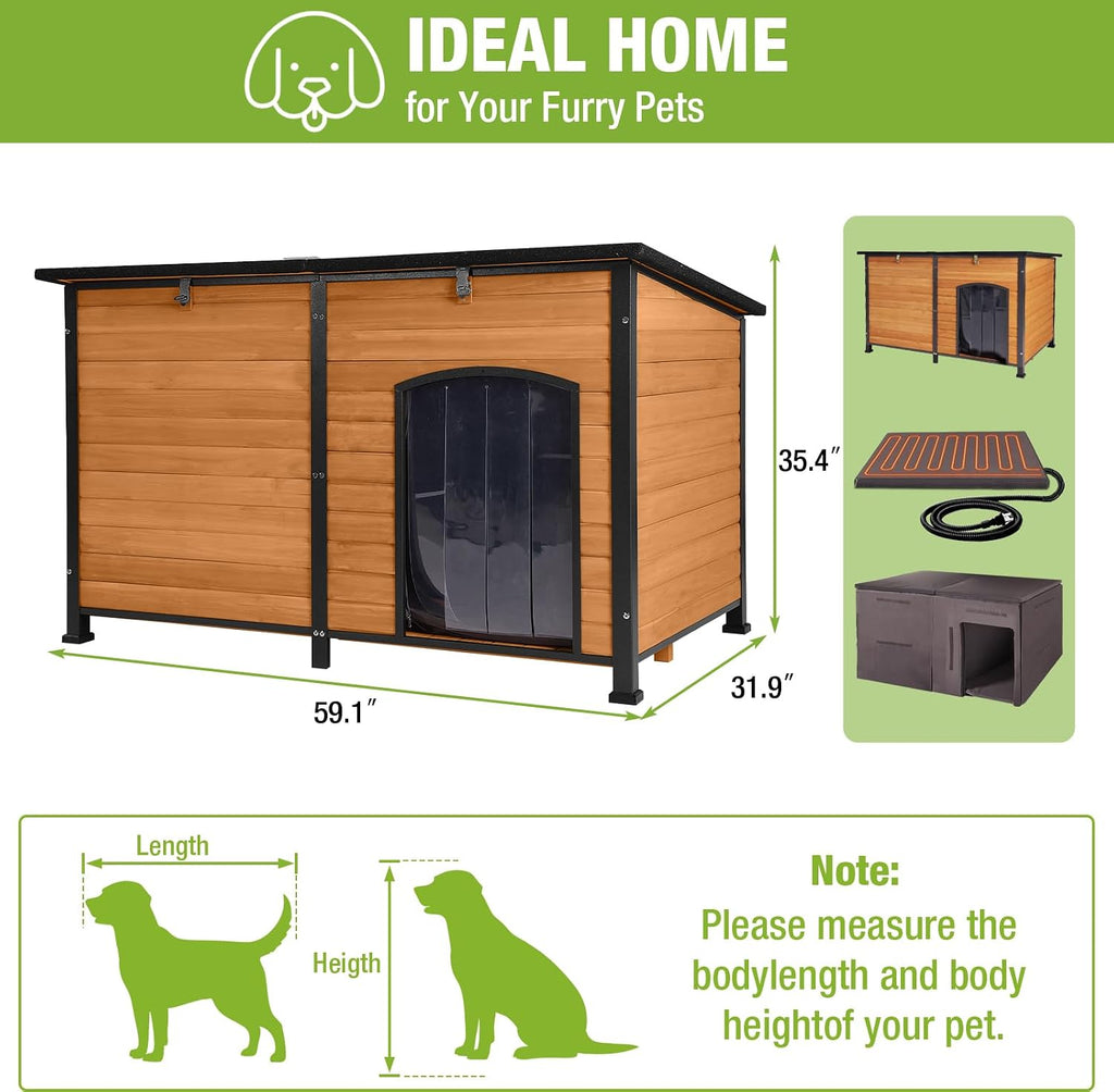 gutinneen extra large heated dog house outdoor insulated, package contents