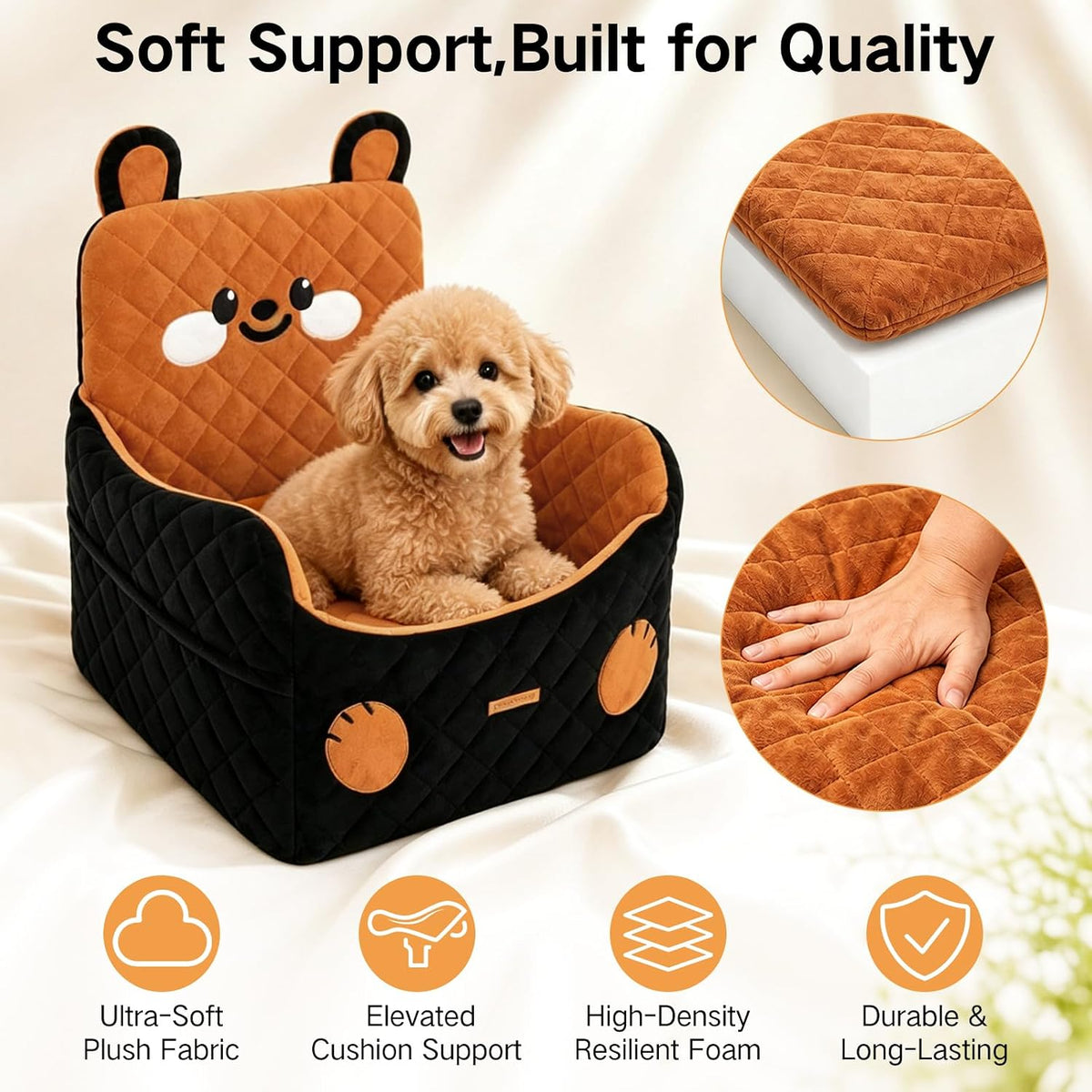 dog car seat for small medium dogs up shown in use