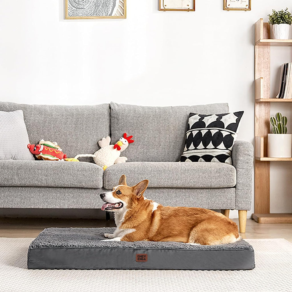 eheyciga orthopedic dog bed large with removable washable, front angle view