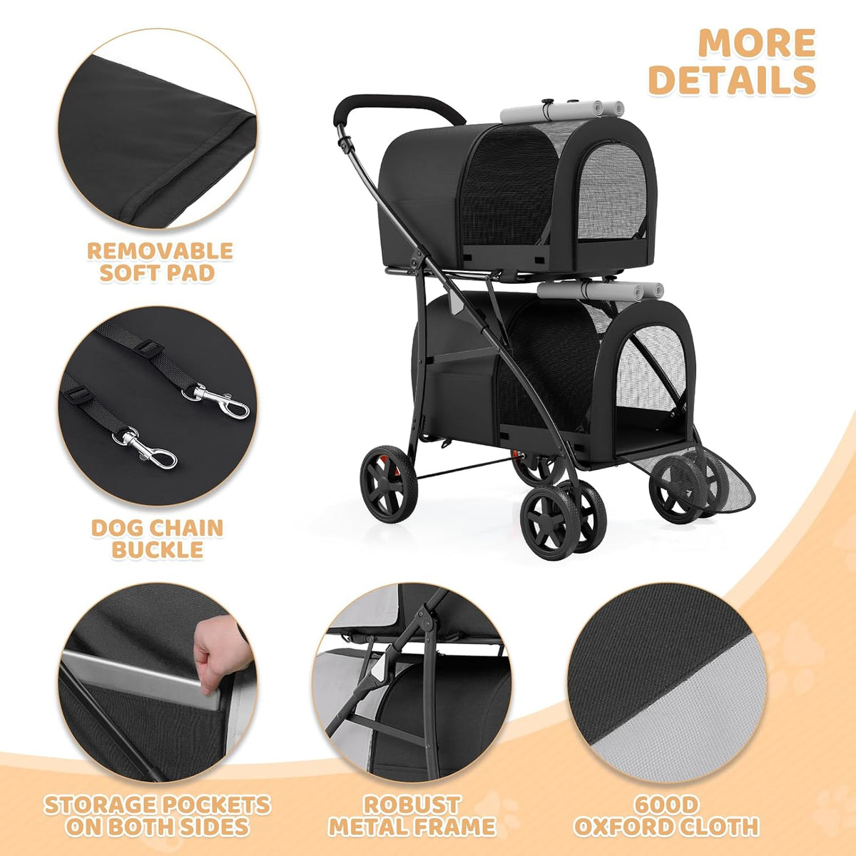 magshion double pet strollers for 2 dogs &, view 10