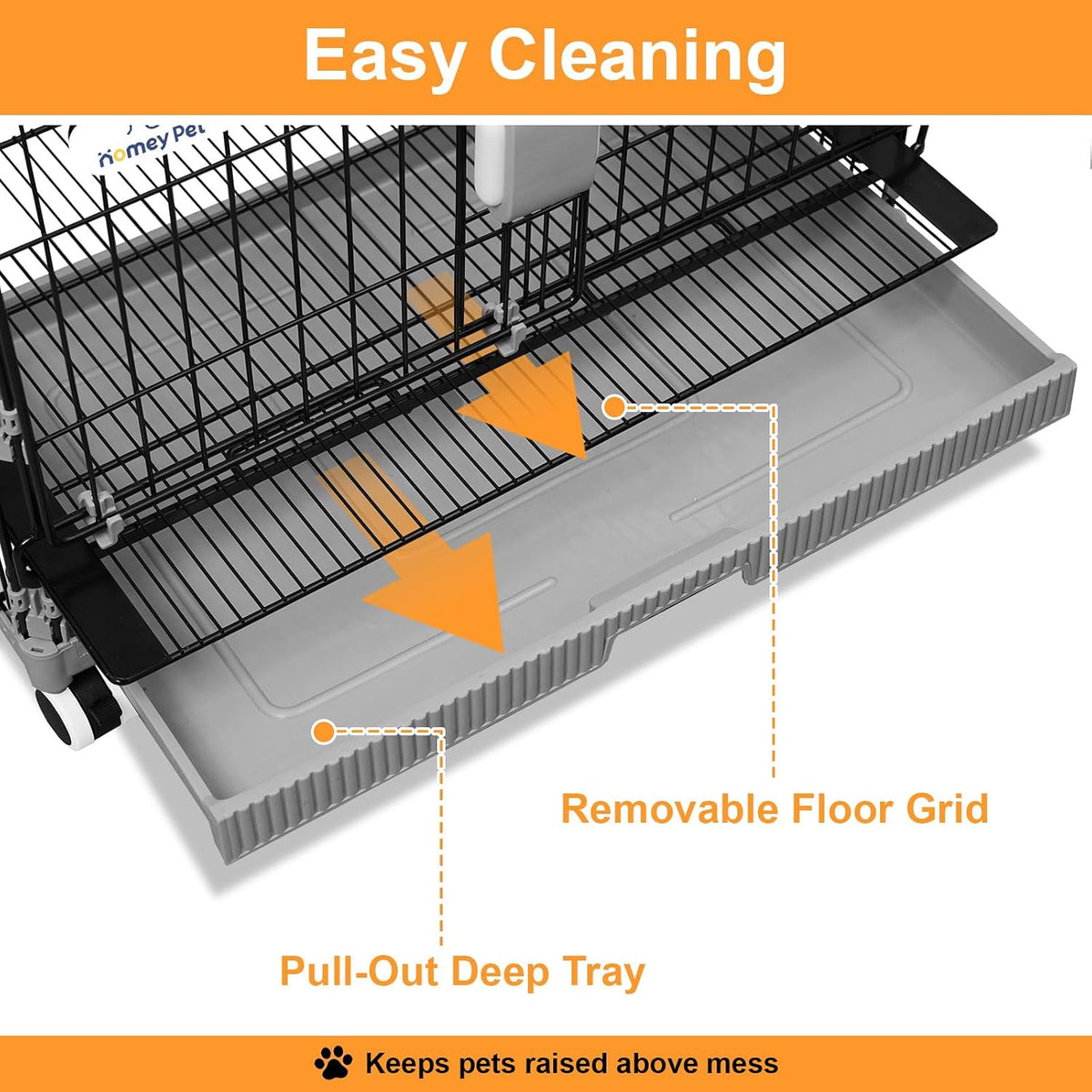 homey pet 24 inch stackable small dog crate, side view