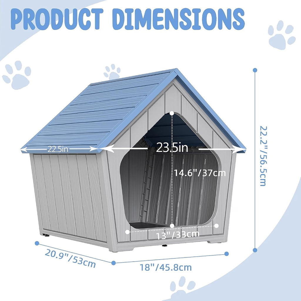 fancyango outdoor indoor dog house for small dogs showing dimensions