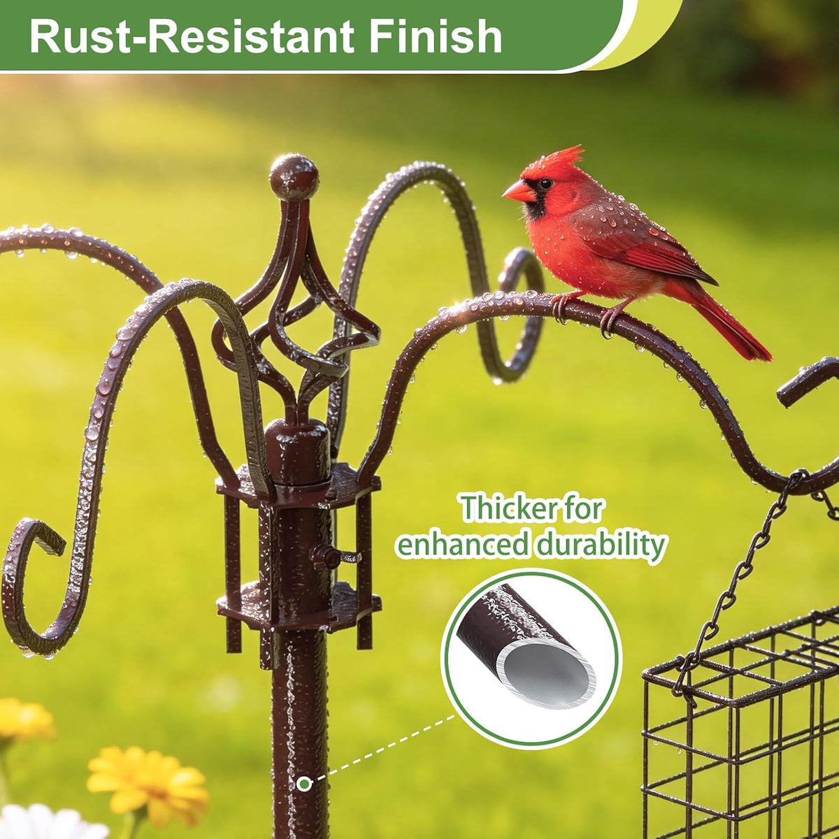 83" squirrel proof bird feeder pole kit with showing dimensions