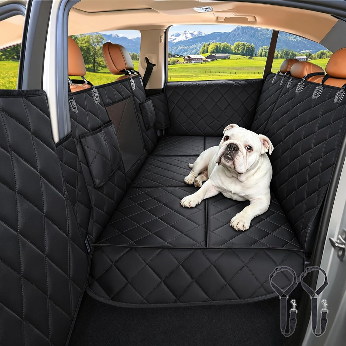 waterproof hard bottom car seat cover for dogs, main product view