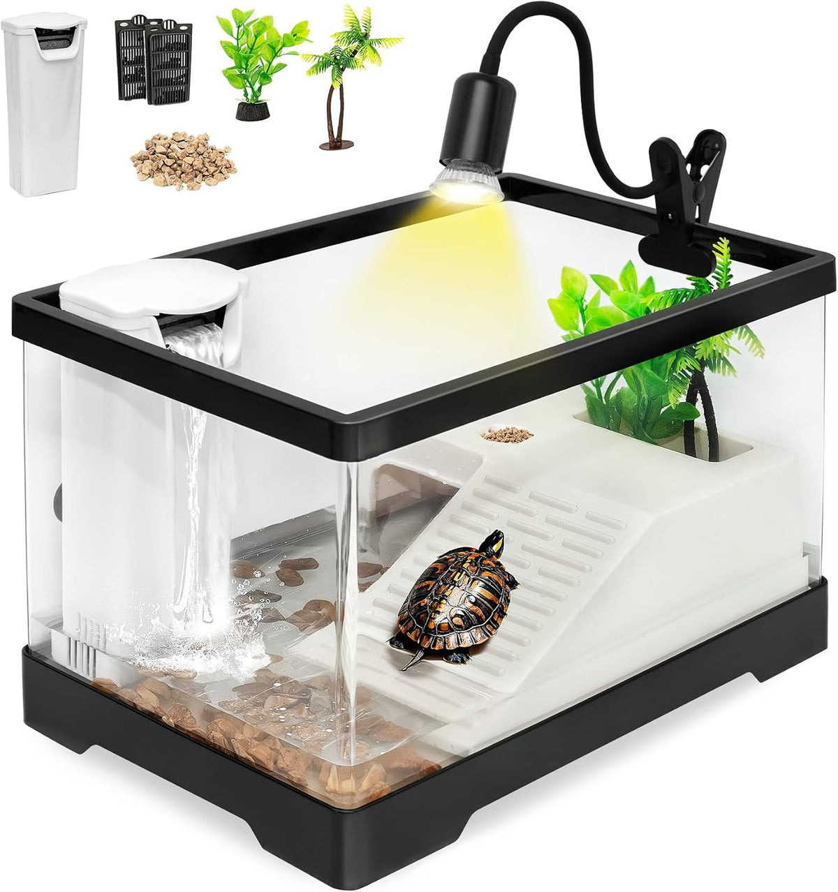 turtle tank starter kit,4.6 gal 15.8 x 7.8, main product view