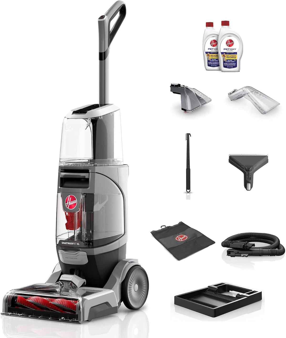 hoover smartwash pet xl upright carpet cleaner machine, main product view