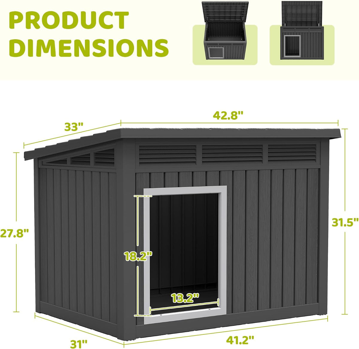 bifanuo dog house outdoor indoor for large dog, package contents