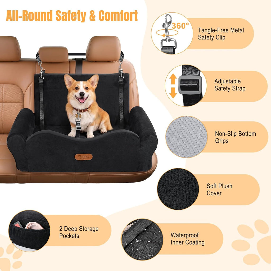elevated dog car seat for 2 small dogs, package contents