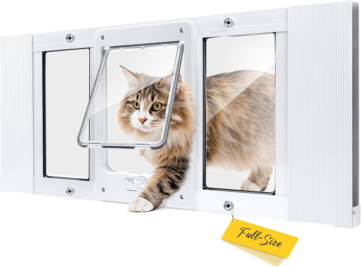 full-size cat door for window, h: 15.3", fit, main product view