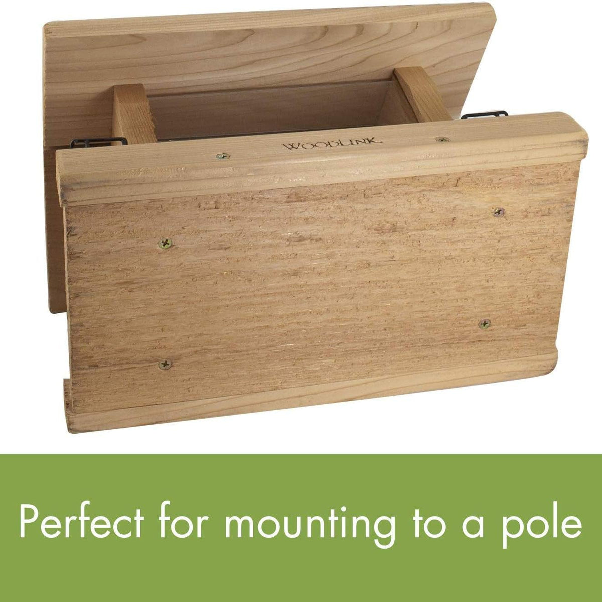 woodlink deluxe cedar wood hanging bird feeder with showing dimensions