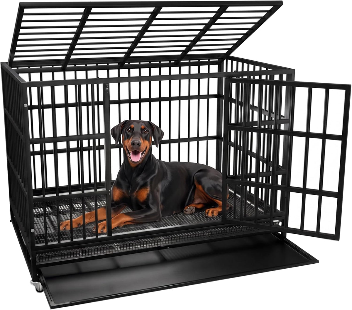kokotangs 48 inch heavy duty dog crate cage, main product view