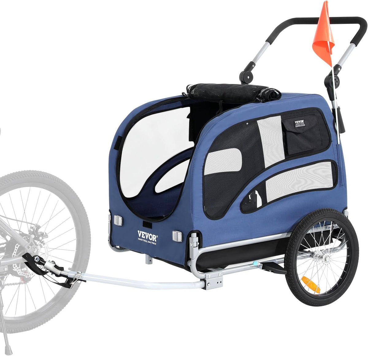 vevor dog bike trailer, supports up to 66/88/100, view 11
