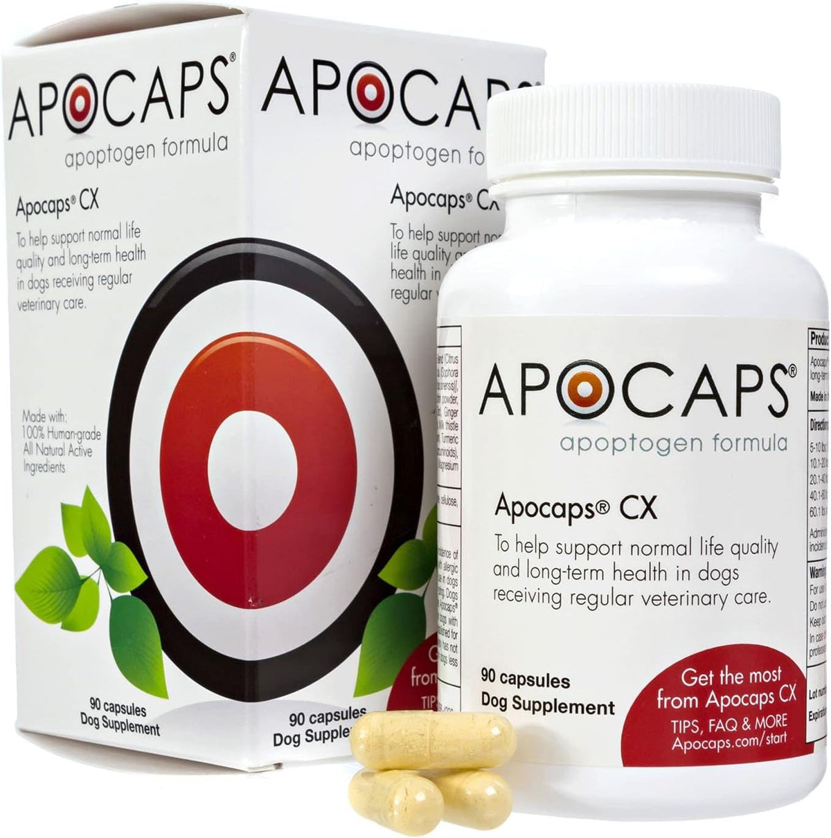 apocaps cx apoptogen formula for dogs (270 capsules) shown in use