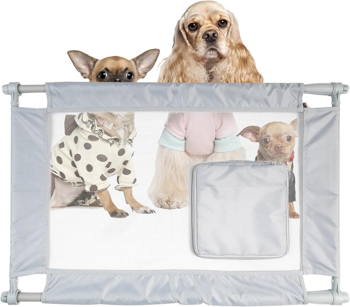 pet life porta-gate pet gate - anti-drilling travel shown in use