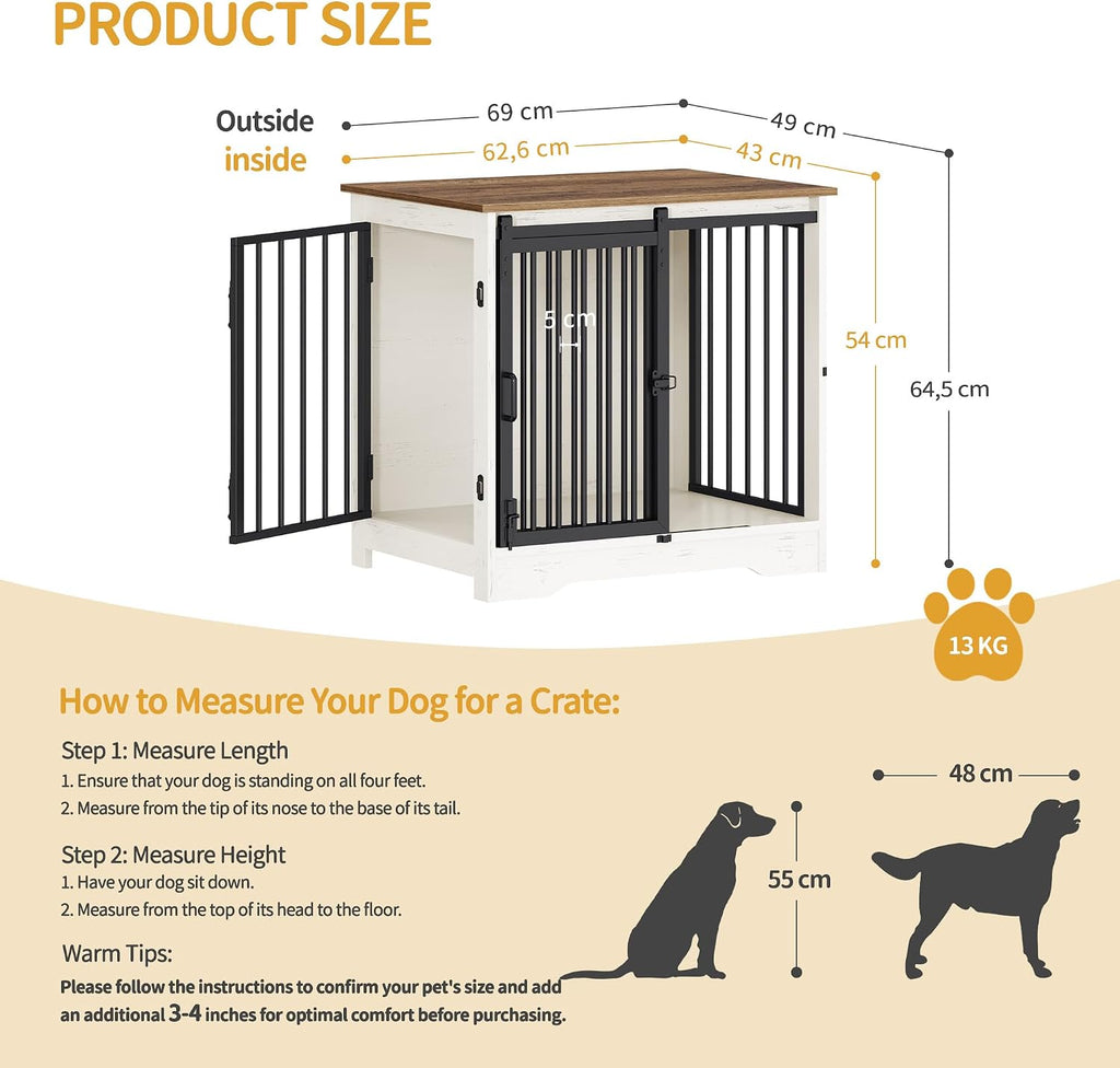 hzuaneri 27.2 in s dog crate furniture indoor shown in use