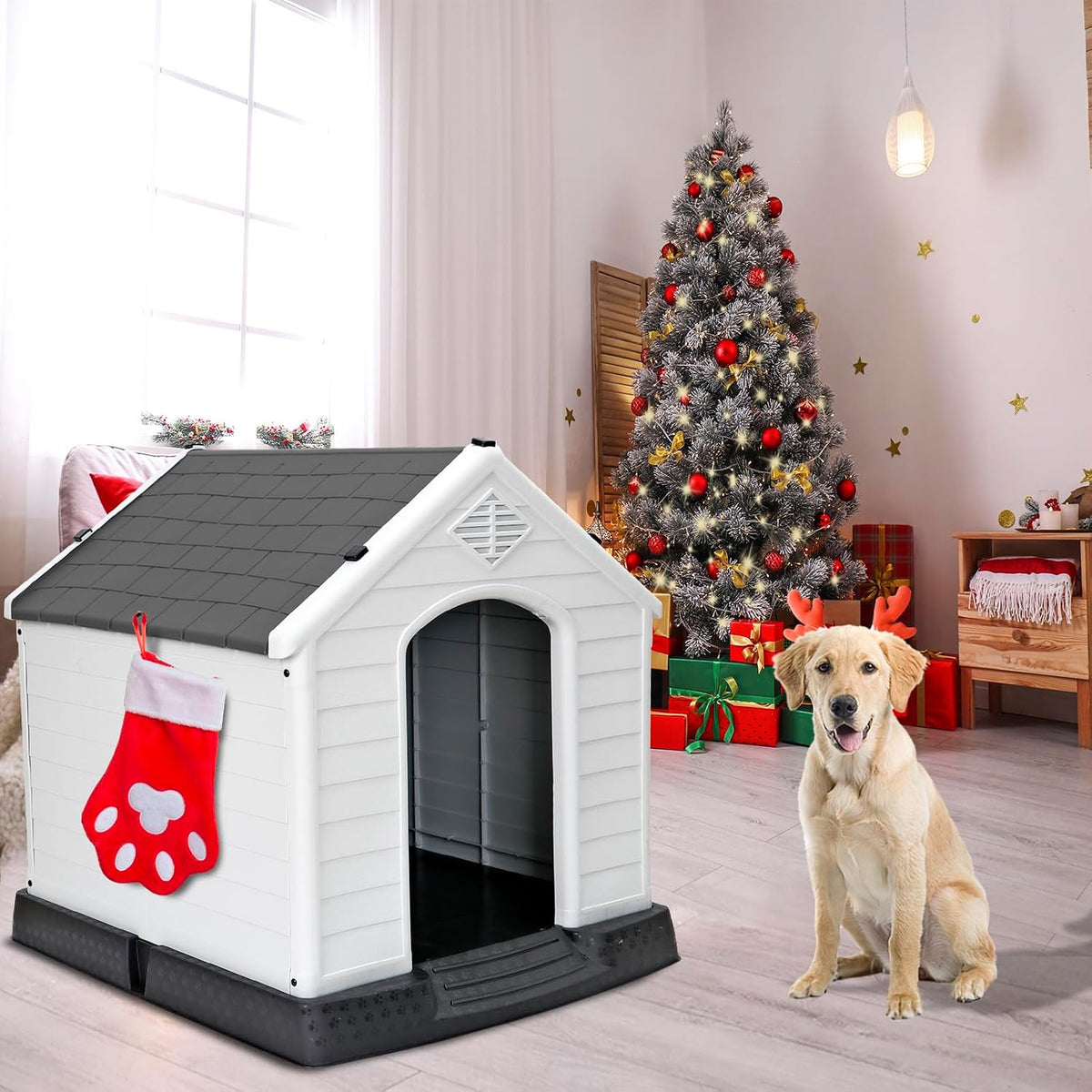 zeny plastic dog house - waterproof dog kennel, package contents