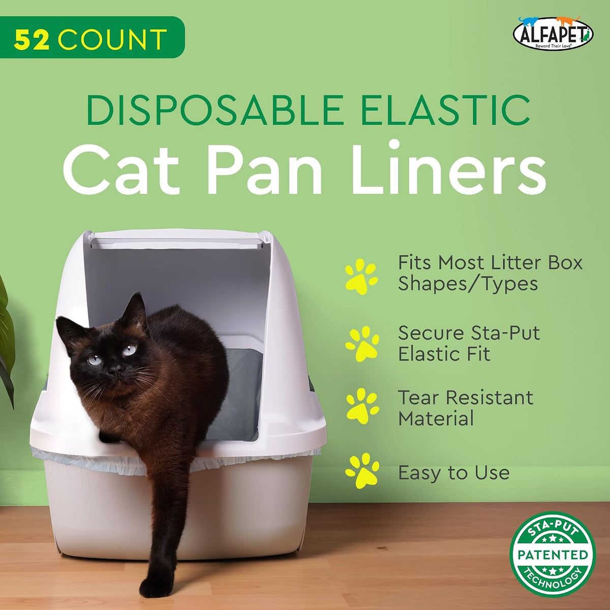 litter box liners heavy duty,alfapet elastic 52 pack-for shown in use