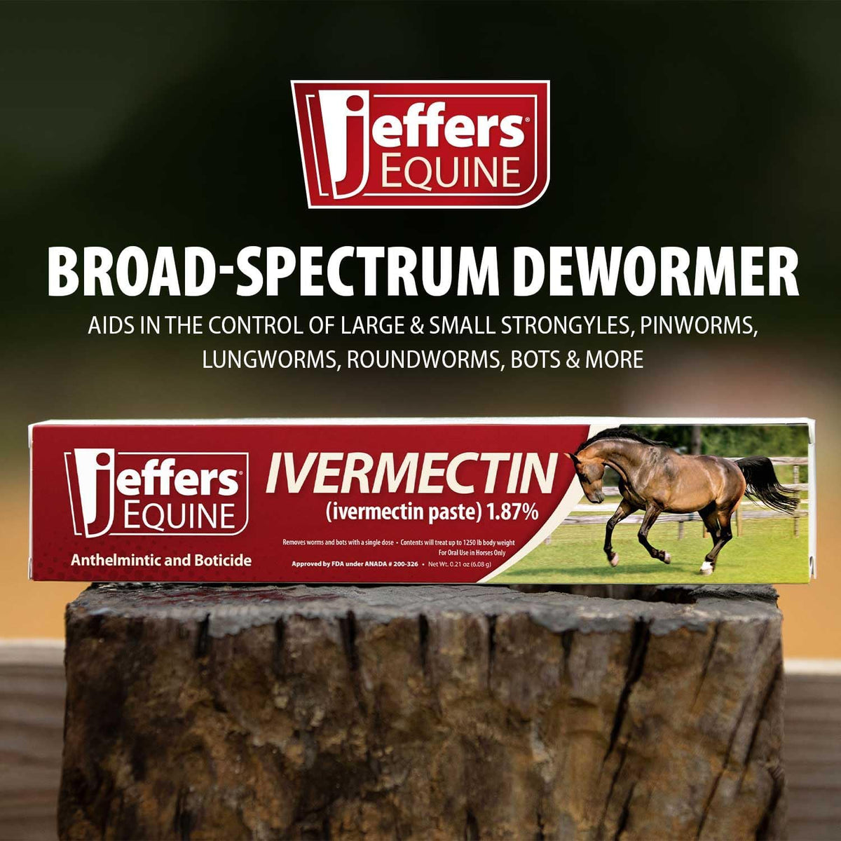jeffers 1.87% ivermectin gel dewormer for horses |, side view