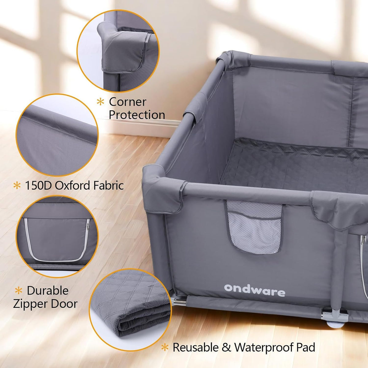 38 x 18 in dog whelping box with, side view