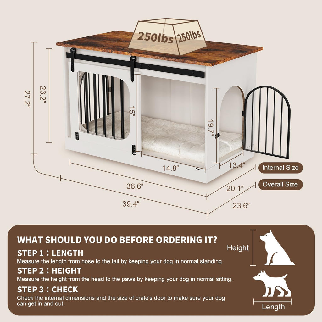 xl dog crate furniture,39.4" decorative dog kennel with shown in use