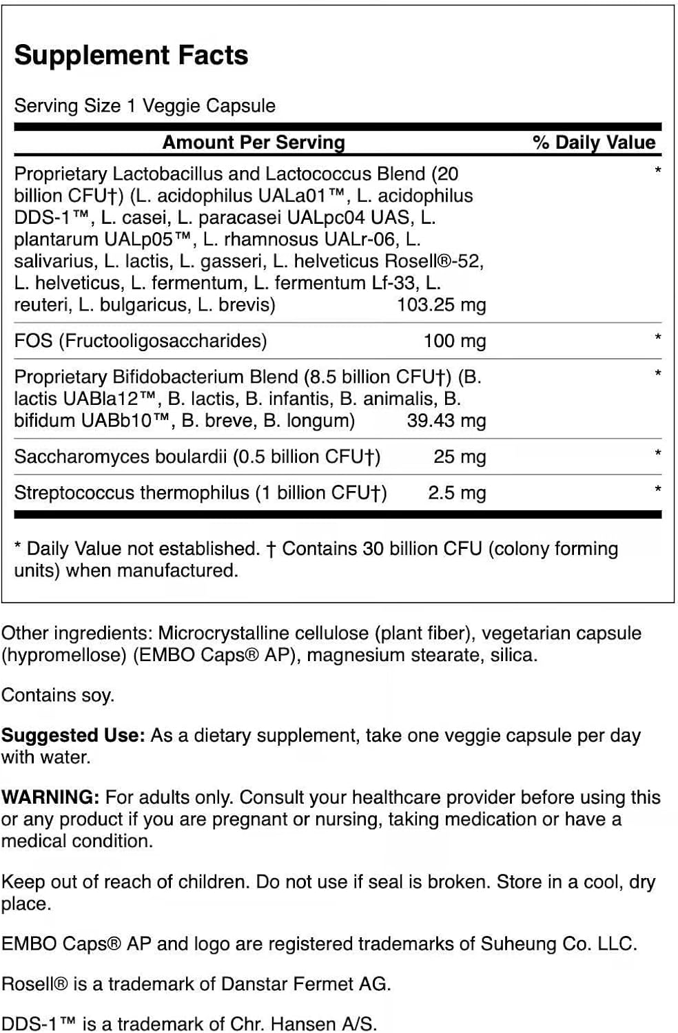 swanson ultra probiotic complex 30 billion cfu, 60 shown in use