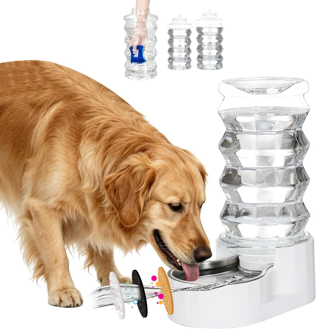rizzari 8l gravity dog water dispenser: wide mouth, main product view