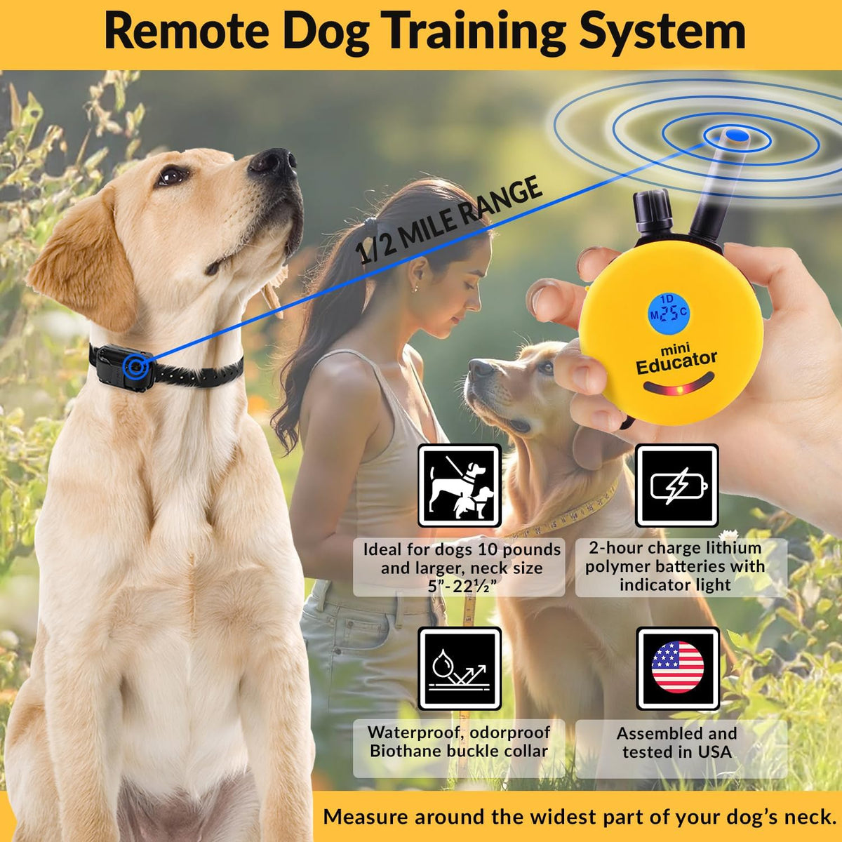 e-collar mini educator et-302 remote dog training collar, close-up detail