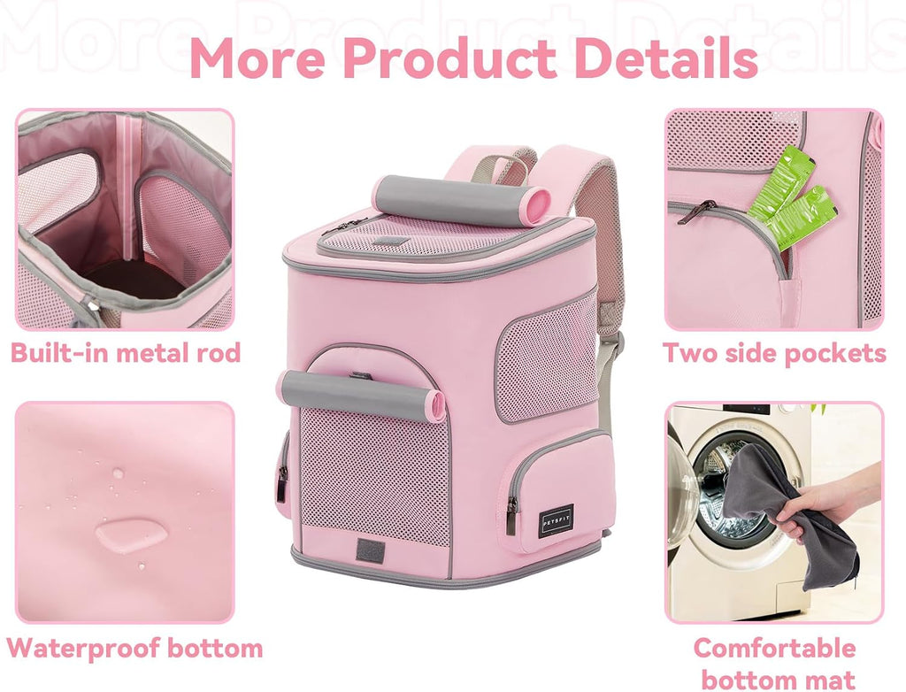 petsfit pet carrier backpack with upgraded waist protection showing dimensions