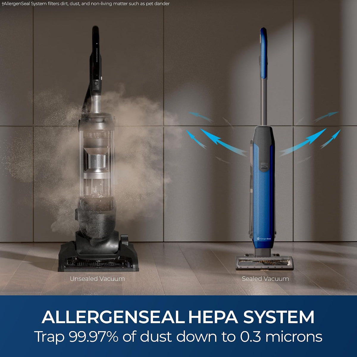 kenmore litening cordless upright vacuum with hair eliminator showing dimensions