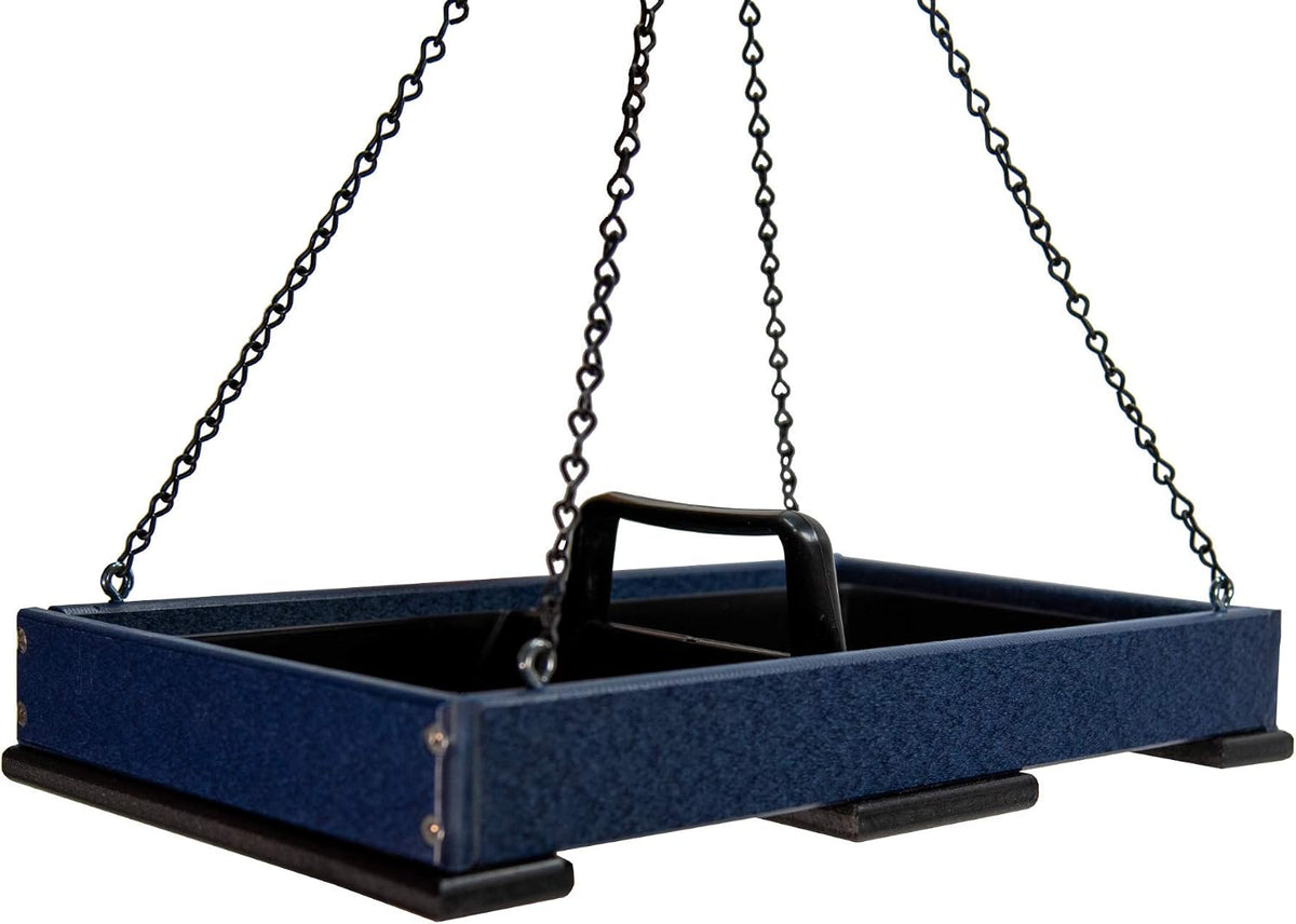 jcs wildlife poly lumber hanging tray platform bird shown in use