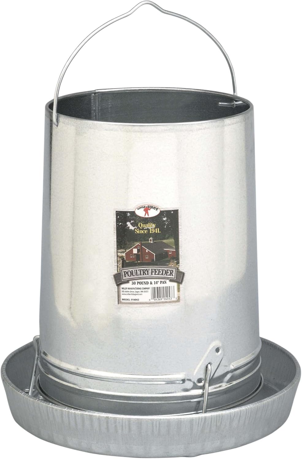 hanging poultry & gamebird feeder with feed pan, main product view