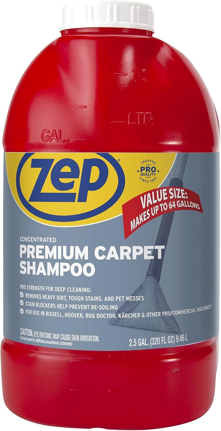 zep premium carpet shampoo - 2.5 gal (case, close-up detail