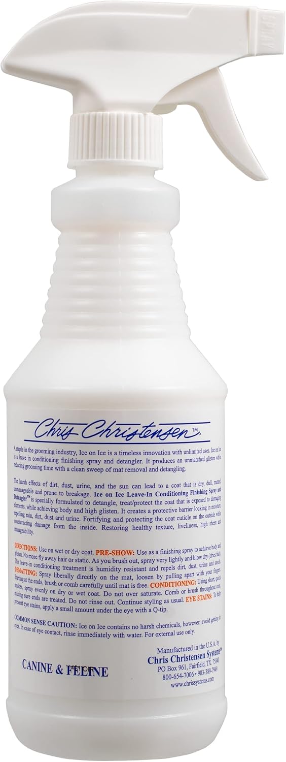 chris christensen detangler & finishing spray + mark, close-up detail