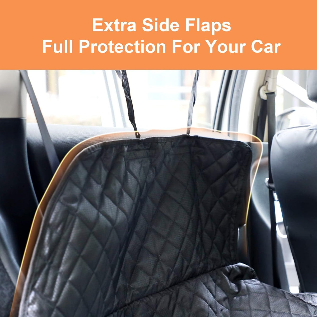 peticon suv cargo liner for dogs, trunk cover, side view