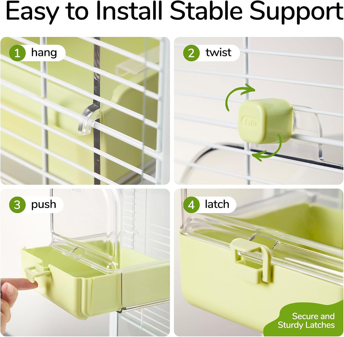 hanging 3‑in‑1 multifunction bird bath bowl house for, side view