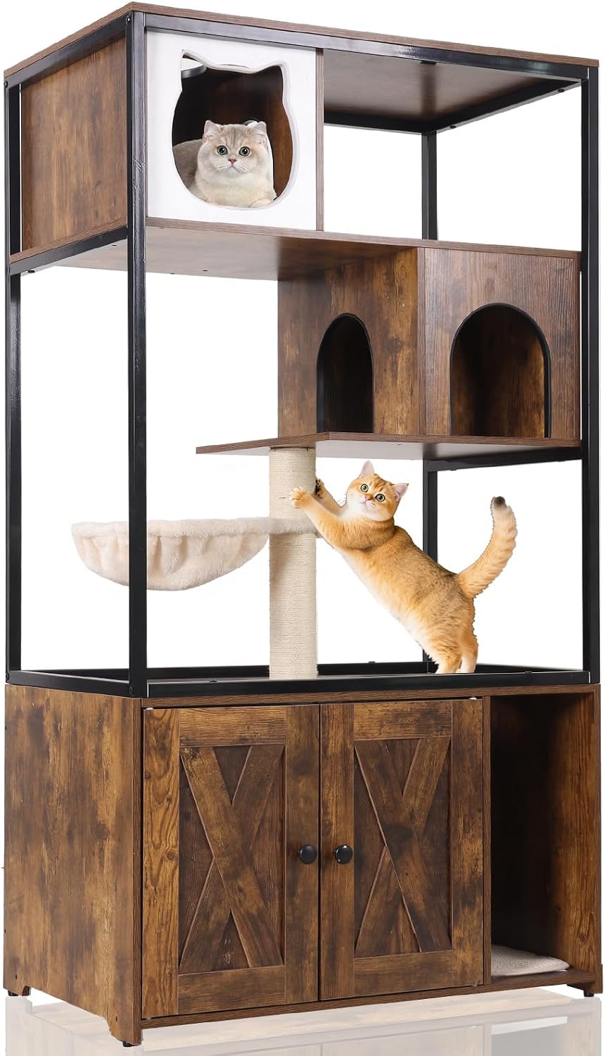 gutinneen all-in-one cat litter box enclosure hidden litter, main product view