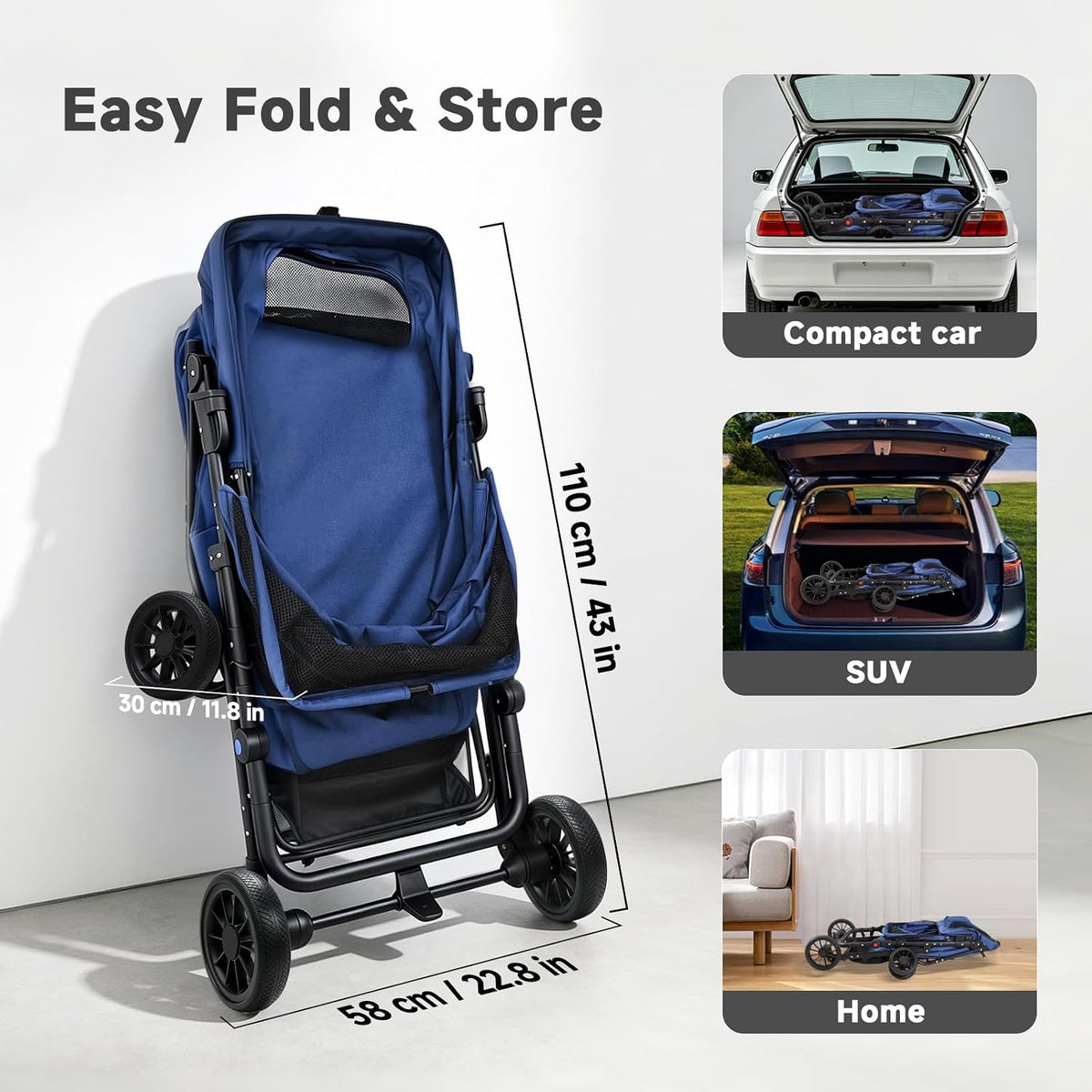 dog stroller for large & medium dogs (up, package contents