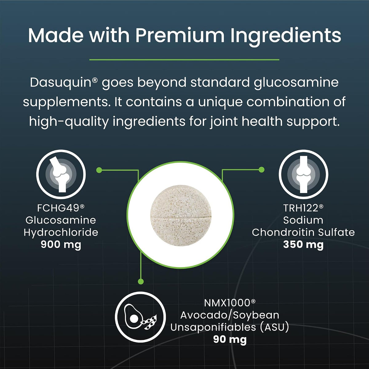 nutramax dasuquin for large dogs, joint health supplement showing dimensions